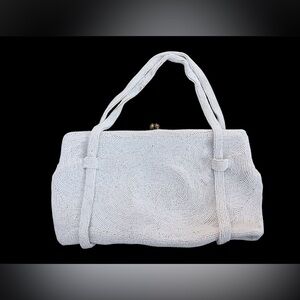 Vintage Delill 50s-60s Elegant White Shoulder Bag classic Victorian